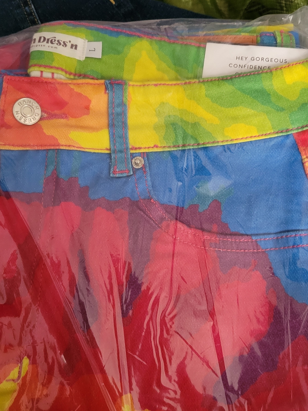 Dress'n Women’s Multicolor Boot Cut Jeans - Rainbow Tie-Dye
